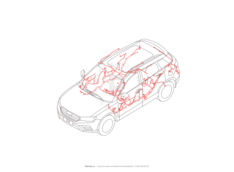 Запчасти Haval H6 Coupe Поколение I (2015) 2.0л, 4x2, АКПП — Проводка кузова (10) — схема
