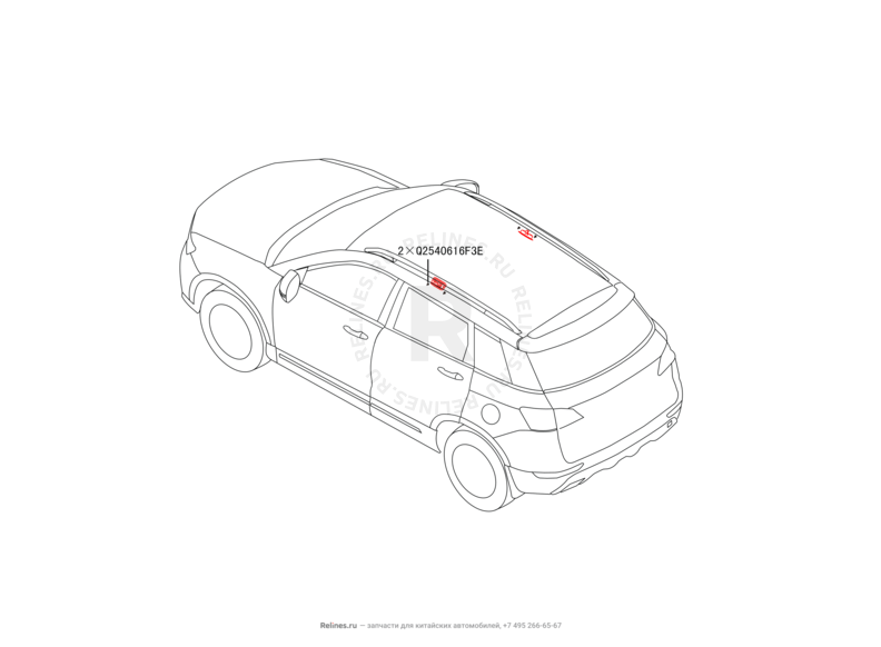 Запчасти Haval H6 Coupe Поколение I (2015) 2.0л, 4x2, АКПП — Потолочный светильник (плафон) (1) — схема