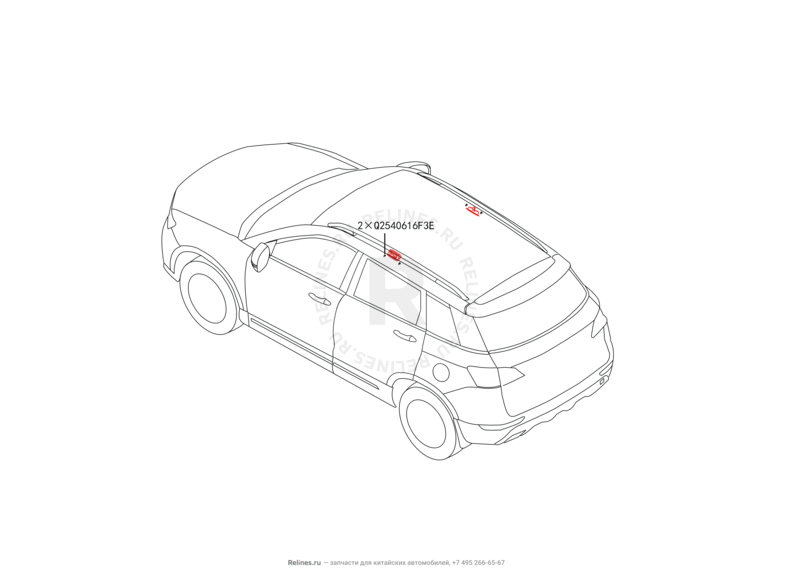 Запчасти Haval H6 Coupe Поколение I (2015) 2.0л, 4x4, МКПП — Потолочный светильник (плафон) (2) — схема