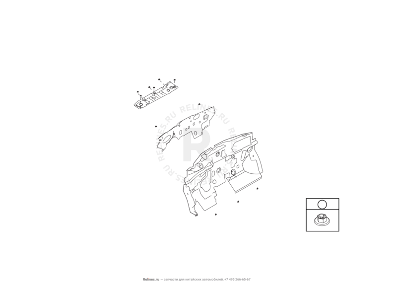Запчасти Haval H6 Coupe Поколение I (2015) 2.0л, 4x2, АКПП — Теплоизоляция моторного отсека — схема