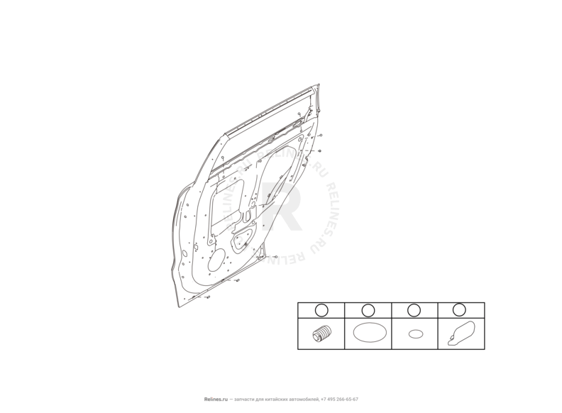 Запчасти Haval H6 Coupe Поколение I (2015) 2.0л, 4x4, МКПП — Отбойник двери — схема