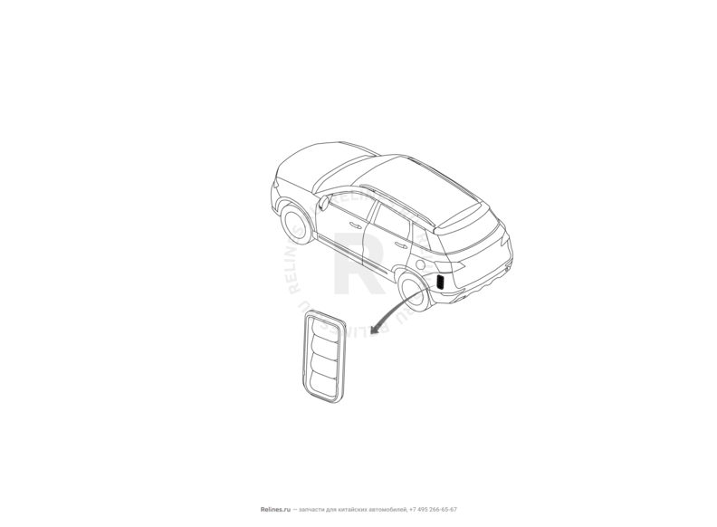 Запчасти Haval H6 Coupe Поколение I (2015) 2.0л, 4x4, МКПП — Клапан, воздуховод и сопло вентиляции багажника — схема