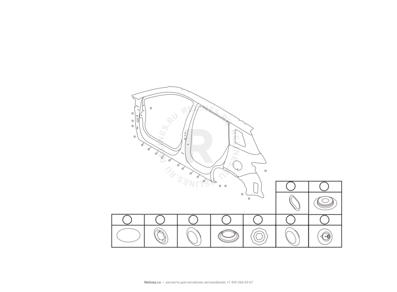 Запчасти Haval H6 Coupe Поколение I (2015) 2.0л, 4x4, МКПП — Заглушки — схема