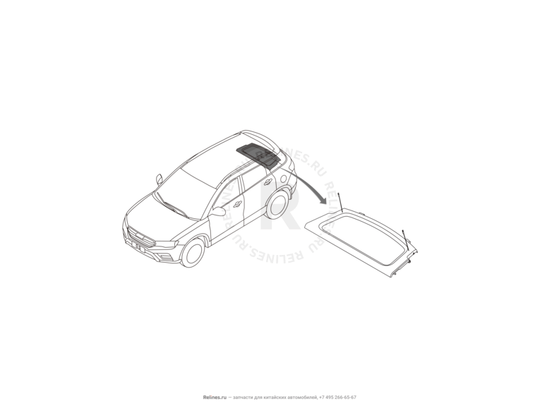 Запчасти Haval H6 Coupe Поколение I (2015) 2.0л, 4x2, АКПП — Шторка и накладка порога багажника (3) — схема