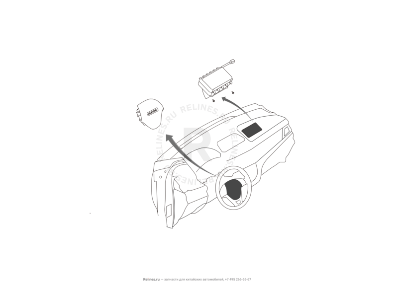 Запчасти Haval H6 Coupe Поколение I (2015) 2.0л, 4x2, АКПП — Подушки безопасности (1) — схема