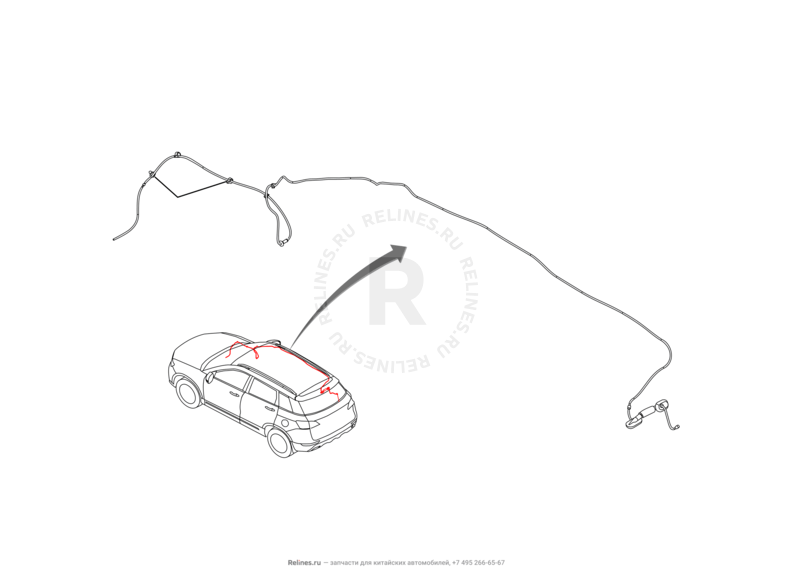 Запчасти Haval H6 Coupe Поколение I (2015) 2.0л, 4x2, АКПП — Омыватель заднего стекла — схема