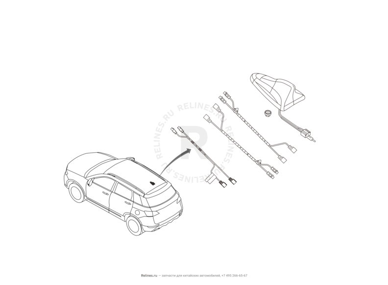 Запчасти Haval H6 Coupe Поколение I (2015) 2.0л, 4x2, АКПП — Антенна — схема