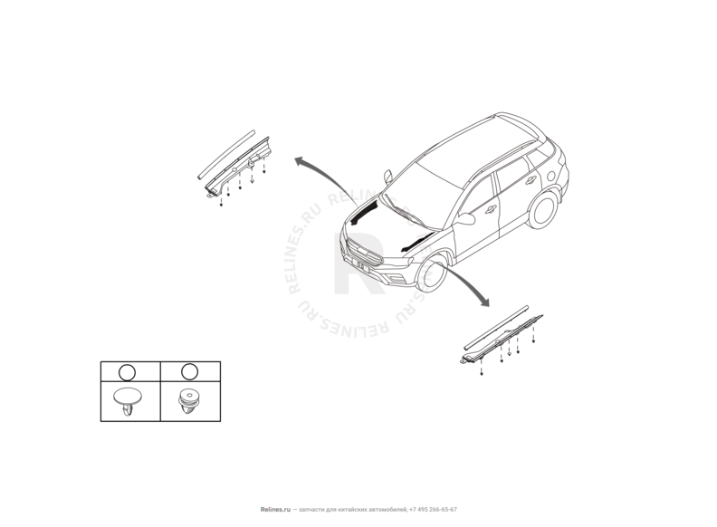 Запчасти Haval H6 Coupe Поколение I (2015) 2.0л, 4x2, МКПП — Накладка крыла переднего — схема