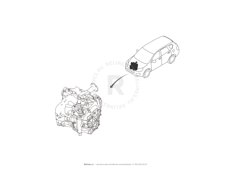 Запчасти Haval H6 Coupe Поколение I (2015) 2.0л, 4x4, МКПП — Трансмиссия (коробка переключения передач, КПП) — схема