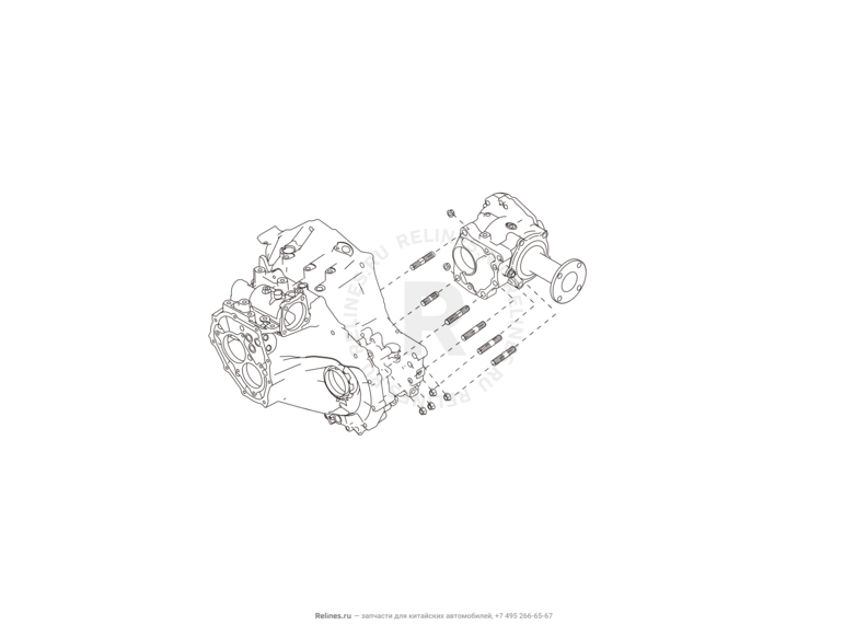 Запчасти Haval H6 Coupe Поколение I (2015) 2.0л, 4x4, МКПП — Раздаточная коробка — схема