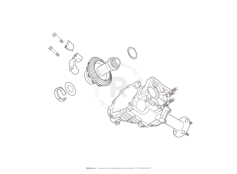 Запчасти Haval H6 Coupe Поколение I (2015) 2.0л, 4x4, МКПП — Раздаточная коробка (3) — схема