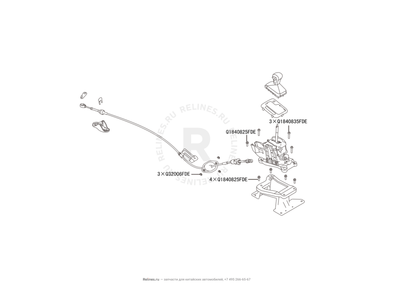 Запчасти Haval H6 Coupe Поколение I (2015) 2.0л, 4x2, АКПП — Механизм переключения передач — схема