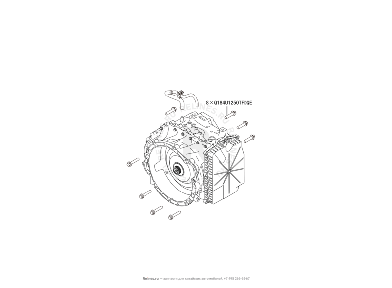 Запчасти Haval H6 Coupe Поколение I (2015) 2.0л, 4x2, АКПП — Трансмиссия (коробка переключения передач, КПП) — схема