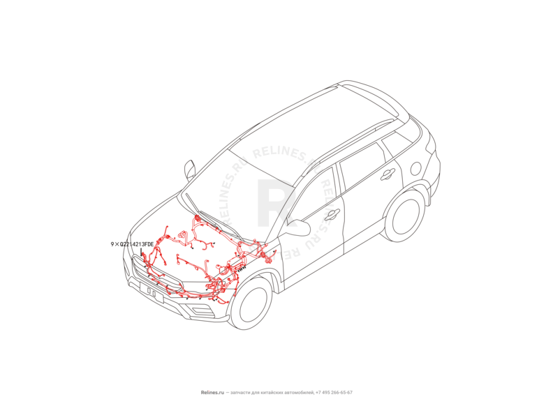 Запчасти Haval H6 Coupe Поколение I (2015) 2.0л, 4x2, АКПП — Проводка моторного отсека (2) — схема