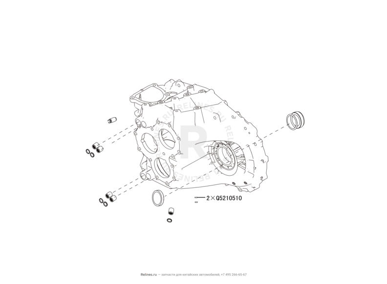 Запчасти Great Wall Hover H6 Поколение I (2011) 2.0л, дизель, 4х4, МКПП — Подшипники и клапан КПП (сапун) — схема