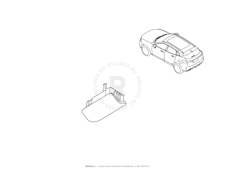 Запчасти Haval H6 Coupe Поколение I (2015) 2.0л, 4x2, МКПП — Внутреннее (интерьерное) освещение дверей — схема