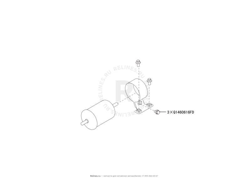 Запчасти Great Wall Hover H6 Поколение I (2011) 1.5л, бензин, 4x4, МКПП — Фильтр и трубка топливные — схема