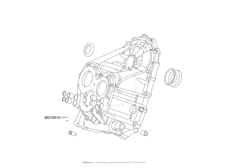 Запчасти Great Wall Hover H6 Поколение I (2011) 2.0л, дизель, 4x2, МКПП — Подшипники и клапан КПП (сапун) — схема