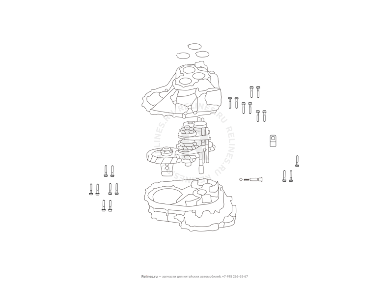 Запчасти Great Wall Hover H6 Поколение I (2011) 2.0л, дизель, 4x2, МКПП — Корпус (картер) коробки переключения передач (КПП) — схема