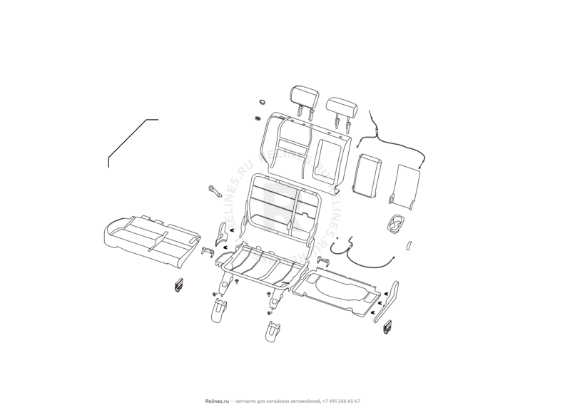 Запчасти Great Wall Hover H6 Поколение I (2011) 1.5л, бензин, 4x4, МКПП — Заднее сиденье (1) — схема