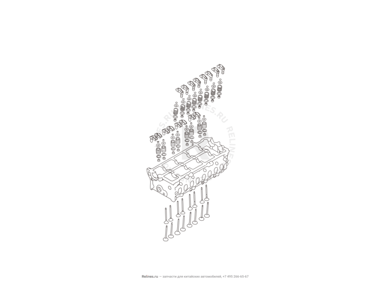Запчасти Great Wall Hover H6 Поколение I (2011) 2.0л, дизель, 4x2, МКПП — Клапанный механизм ГРМ — схема