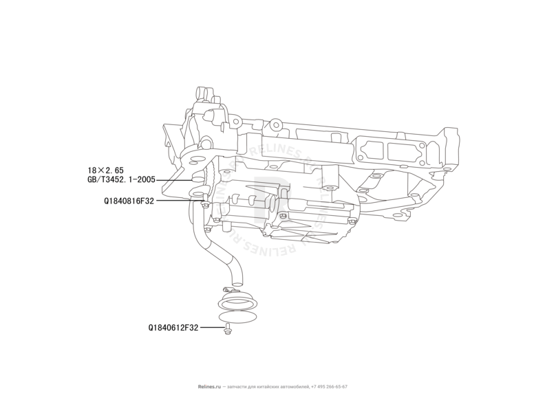 Запчасти Great Wall Hover H6 Поколение I (2011) 2.0л, дизель, 4x2, МКПП — Маслоприемник — схема