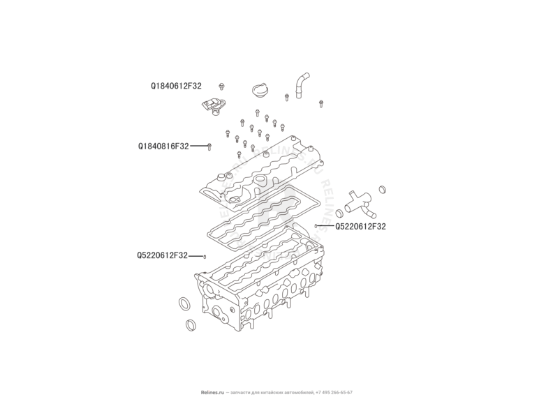 Головка блока цилиндров (1) Great Wall Hover H6 — схема