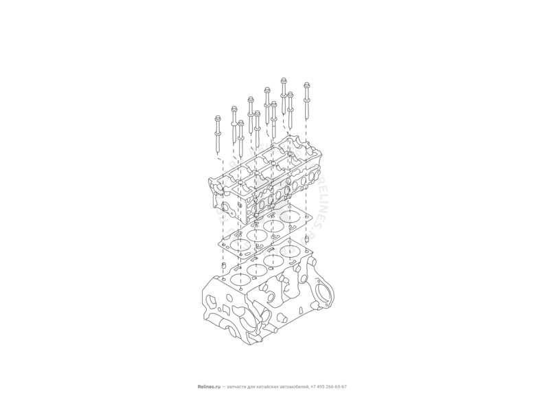 Запчасти Great Wall Hover H6 Поколение I (2011) 2.0л, дизель, 4х4, МКПП — Головка блока цилиндров (2) — схема