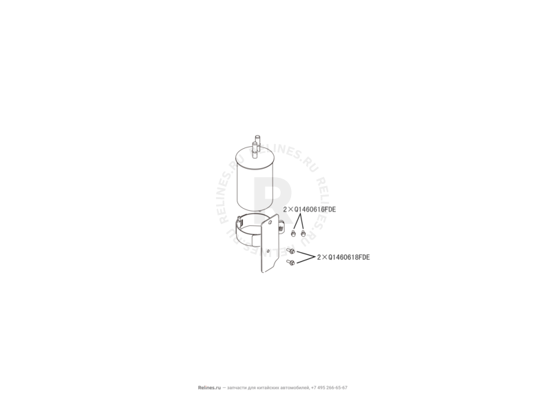 Запчасти Great Wall Hover H6 Поколение I (2011) 2.0л, дизель, 4x2, МКПП — Фильтр и трубка топливные (1) — схема