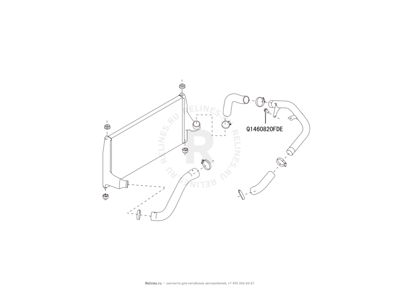 Запчасти Great Wall Hover H6 Поколение I (2011) 2.0л, дизель, 4х4, МКПП — Радиатор воздушный (интеркулер) — схема