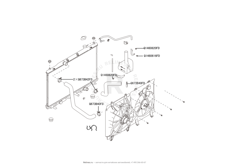 Система охлаждения (2) Great Wall Hover H6 — схема