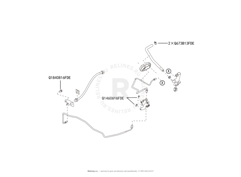 Запчасти Great Wall Hover H6 Поколение I (2011) 2.0л, дизель, 4х4, МКПП — Трубки и шланги сцепления — схема