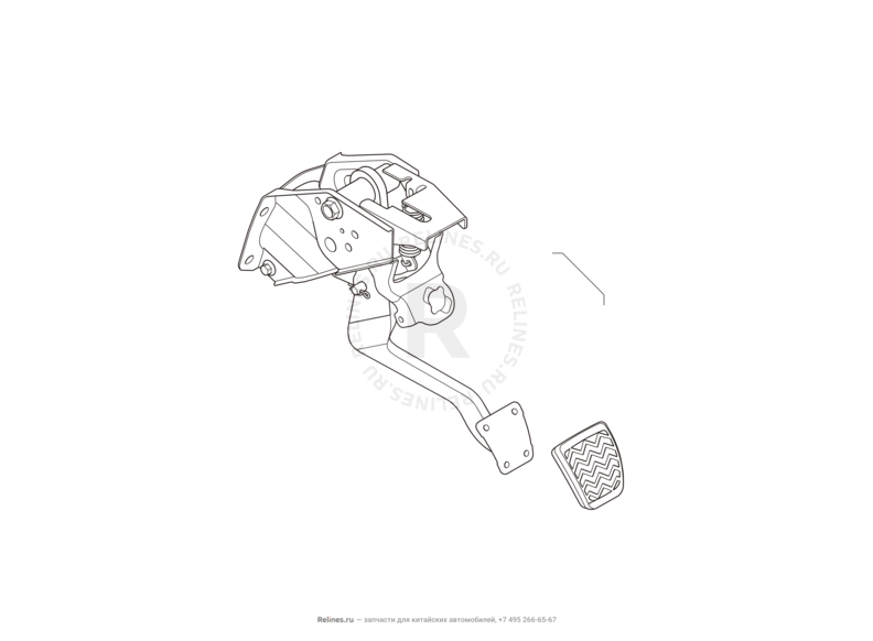 Запчасти Great Wall Hover H6 Поколение I (2011) 1.5л, бензин, 4x2, МКПП — Педаль тормоза — схема