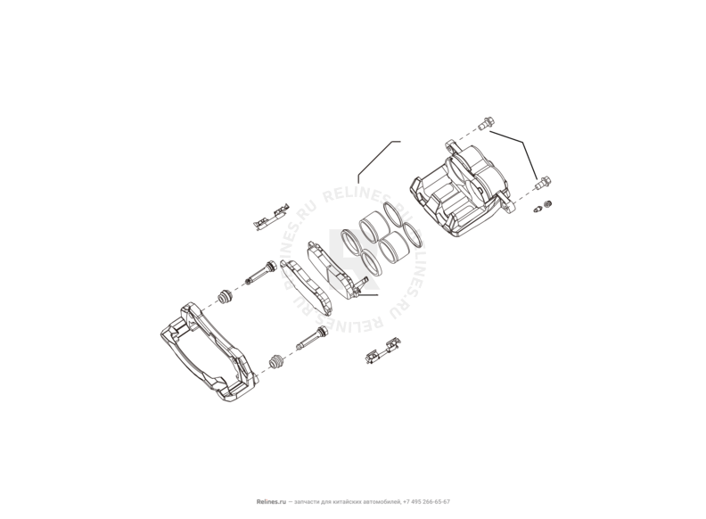 Запчасти Great Wall Hover H6 Поколение I (2011) 1.5л, бензин, 4x2, МКПП — Суппорт тормозной передний — схема