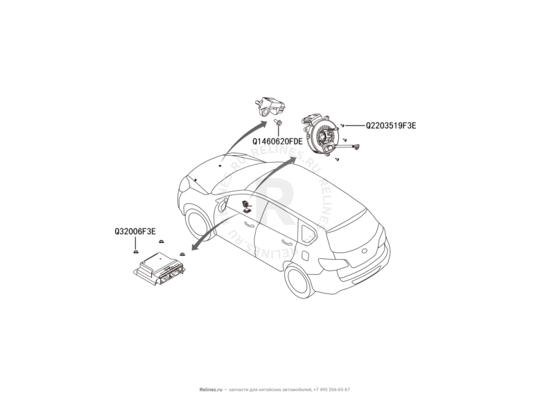 Запчасти Great Wall Hover H6 Поколение I (2011) 1.5л, бензин, 4x2, МКПП — Подушки безопасности (2) — схема