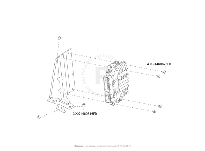 Запчасти Great Wall Hover H6 Поколение I (2011) 2.0л, дизель, 4x2, МКПП — Блок управления двигателем (1) — схема