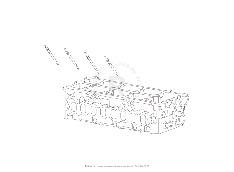 Запчасти Great Wall Hover H6 Поколение I (2011) 2.0л, дизель, 4x2, МКПП — Свеча накаливания дизель — схема