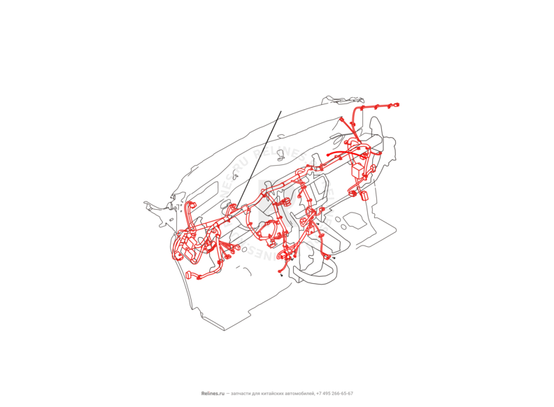 Запчасти Great Wall Hover H6 Поколение I (2011) 2.0л, дизель, 4x2, МКПП — Проводка панели приборов (торпедо) (1) — схема