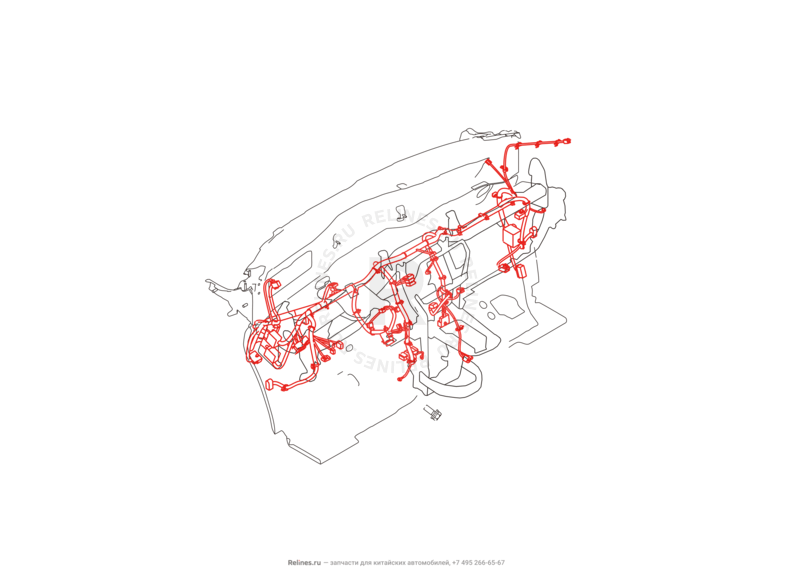 Запчасти Great Wall Hover H6 Поколение I (2011) 2.0л, дизель, 4x2, МКПП — Проводка панели приборов (торпедо) (2) — схема