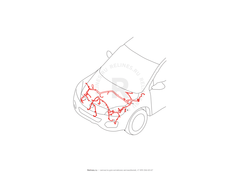 Запчасти Great Wall Hover H6 Поколение I (2011) 2.0л, дизель, 4x2, МКПП — Проводка моторного отсека (3) — схема