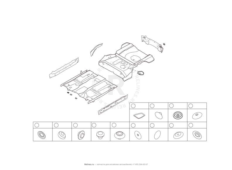 Запчасти Great Wall Hover H6 Поколение I (2011) 2.0л, дизель, 4x2, МКПП — Заглушки — схема
