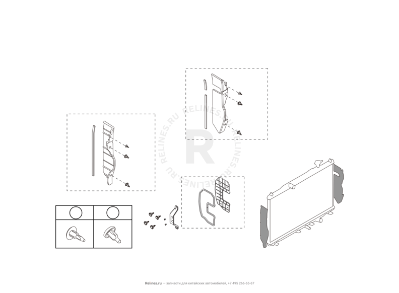 Запчасти Great Wall Hover H6 Поколение I (2011) 2.0л, дизель, 4х4, МКПП — Панели радиатора — схема