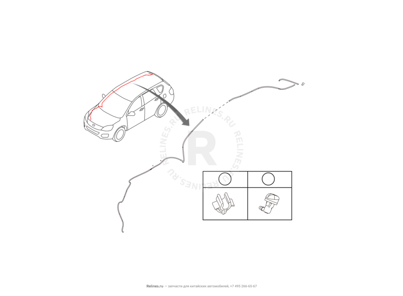 Запчасти Great Wall Hover H6 Поколение I (2011) 2.0л, дизель, 4х4, МКПП — Омыватель заднего стекла — схема