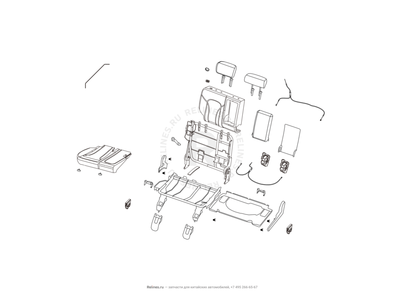 Запчасти Haval H6 Поколение II (2017) 2.0л, дизель, 4x4, МКПП — Заднее сиденье (8) — схема