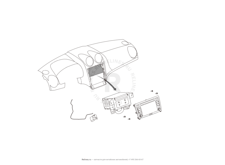 Запчасти Great Wall Hover H6 Поколение I (2011) 2.0л, дизель, 4x2, МКПП — Мультимедийная система (1) — схема