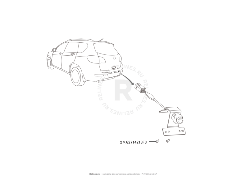 Запчасти Great Wall Hover H6 Поколение I (2011) 1.5л, бензин, 4x2, МКПП — Камеры заднего вида и ""слепой"" зоны — схема