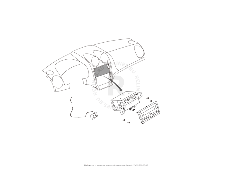 Запчасти Great Wall Hover H6 Поколение I (2011) 1.5л, бензин, 4x4, МКПП — Автомагнитола (2) — схема