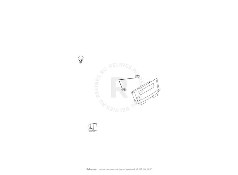 Запчасти Great Wall Hover H6 Поколение I (2011) 2.0л, дизель, 4x2, МКПП — Датчик температуры окружающей среды (внутренний) и блок управления кондиционером (2) — схема