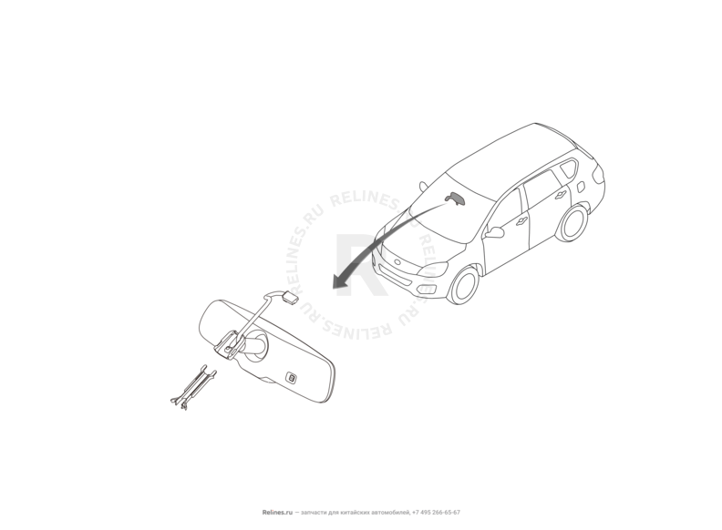 Запчасти Haval H6 Coupe Поколение I (2015) 2.0л, 4x2, МКПП — Зеркало заднего вида — схема