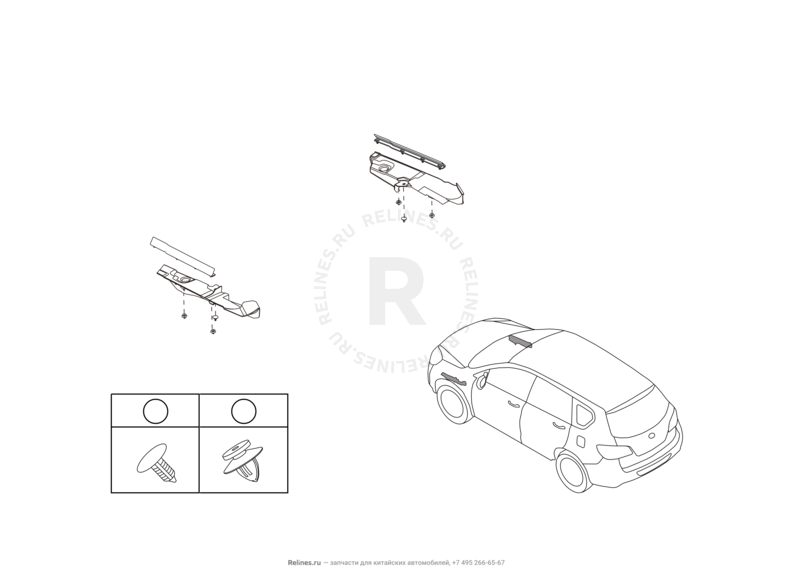 Запчасти Great Wall Hover H6 Поколение I (2011) 1.5л, бензин, 4x2, МКПП — Накладка крыла переднего — схема